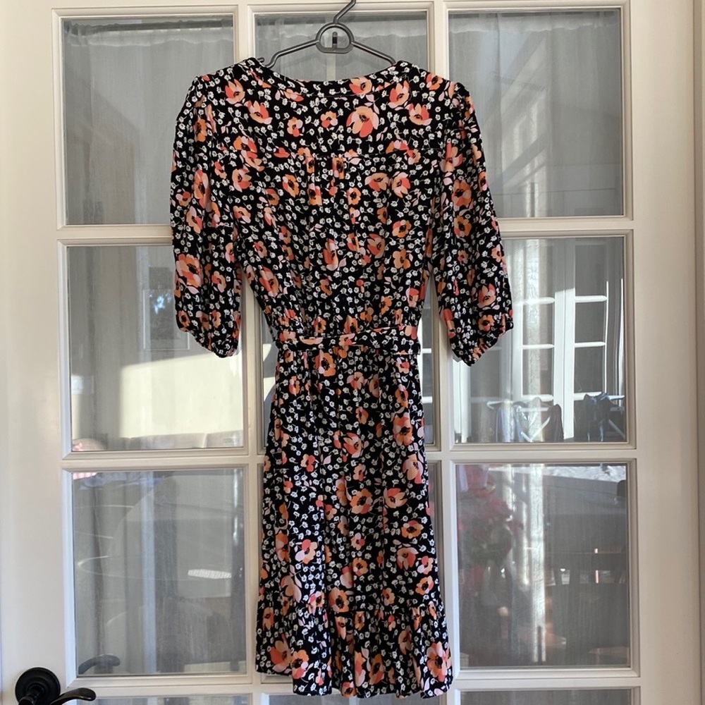 Black & Orange Floral Summer Dress